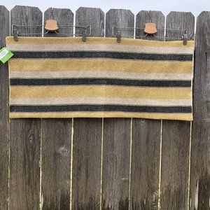 Traditions Linens Jute Stripe Yellow Lumbar Pillow